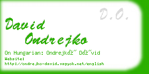 david ondrejko business card